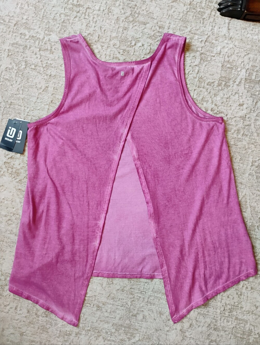 NWT XL Ideology Purple Tie-Dye Open Back Active Gym Workout Tank Top NEW - Picture 2 of 9